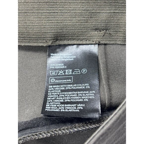 H&M Womens Olive Trousers XS Viscose Blend Straight Leg Made In Bangladesh - Picture 11 of 11